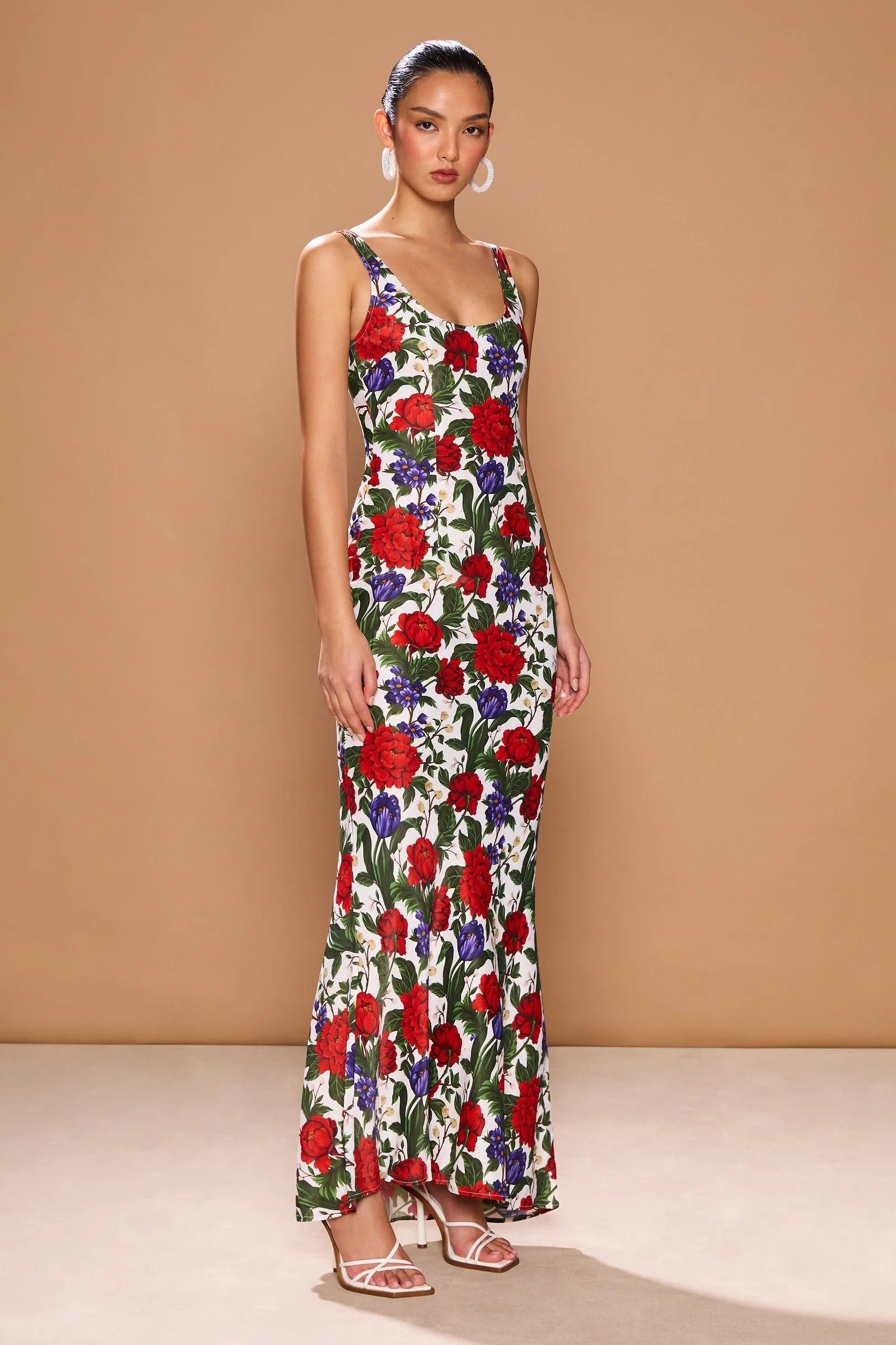 SONYA CAPRI DRESS - ROSA BLU PEONIES PRINT photo 2
