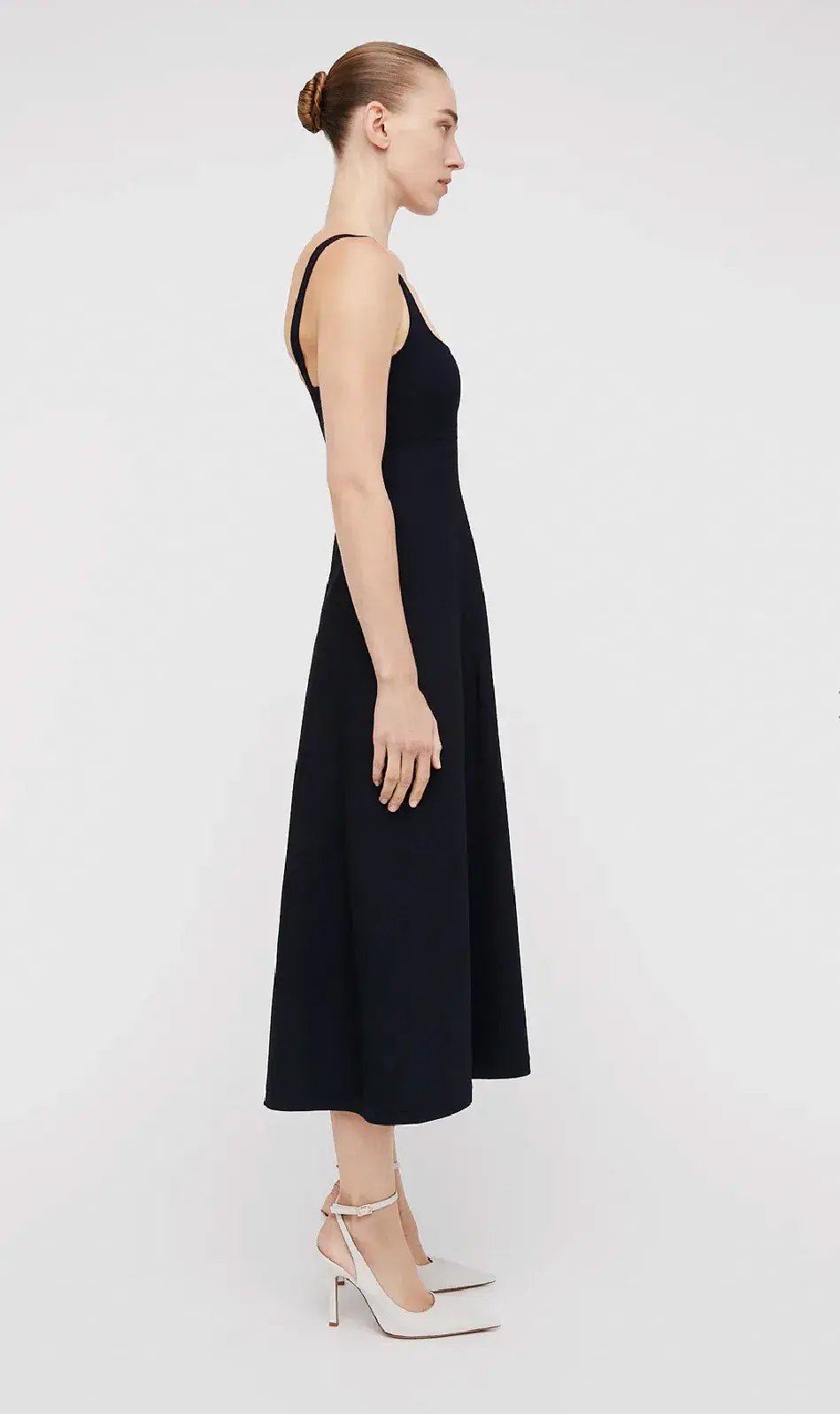 Scanlan Theodore Crepe Knit Square Neck Midi Dress Navy Size XS / Au 6 photo 2