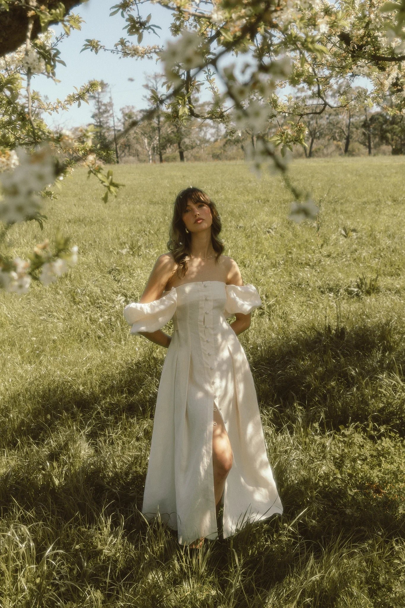PASDUCHAS BOUNTY BUTTON MIDI DRESS - CLOUD photo 3