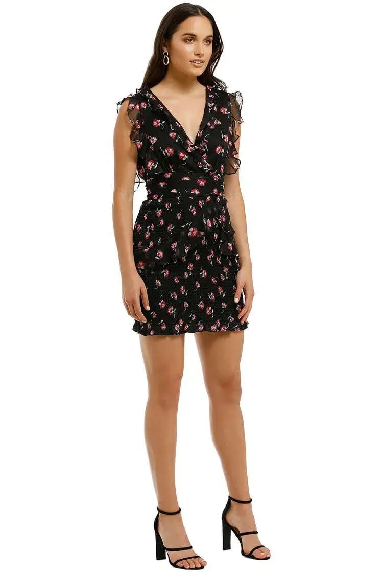 Talulah Incognito Mini Dress Black Print Size M/AU 10 photo 2