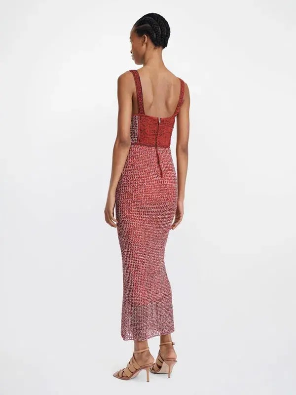 Dion Lee Marled Double Cup Corset Dress in Red Size S / Au 8 photo 3