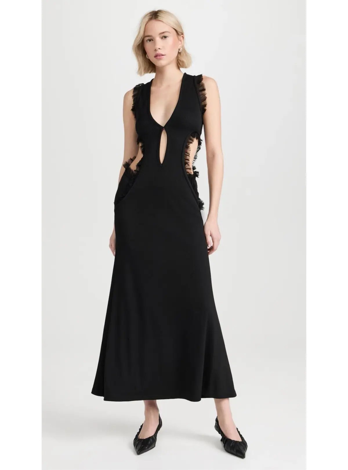 Christopher Esber Carina Plunge Dress Black Size 10 photo 6