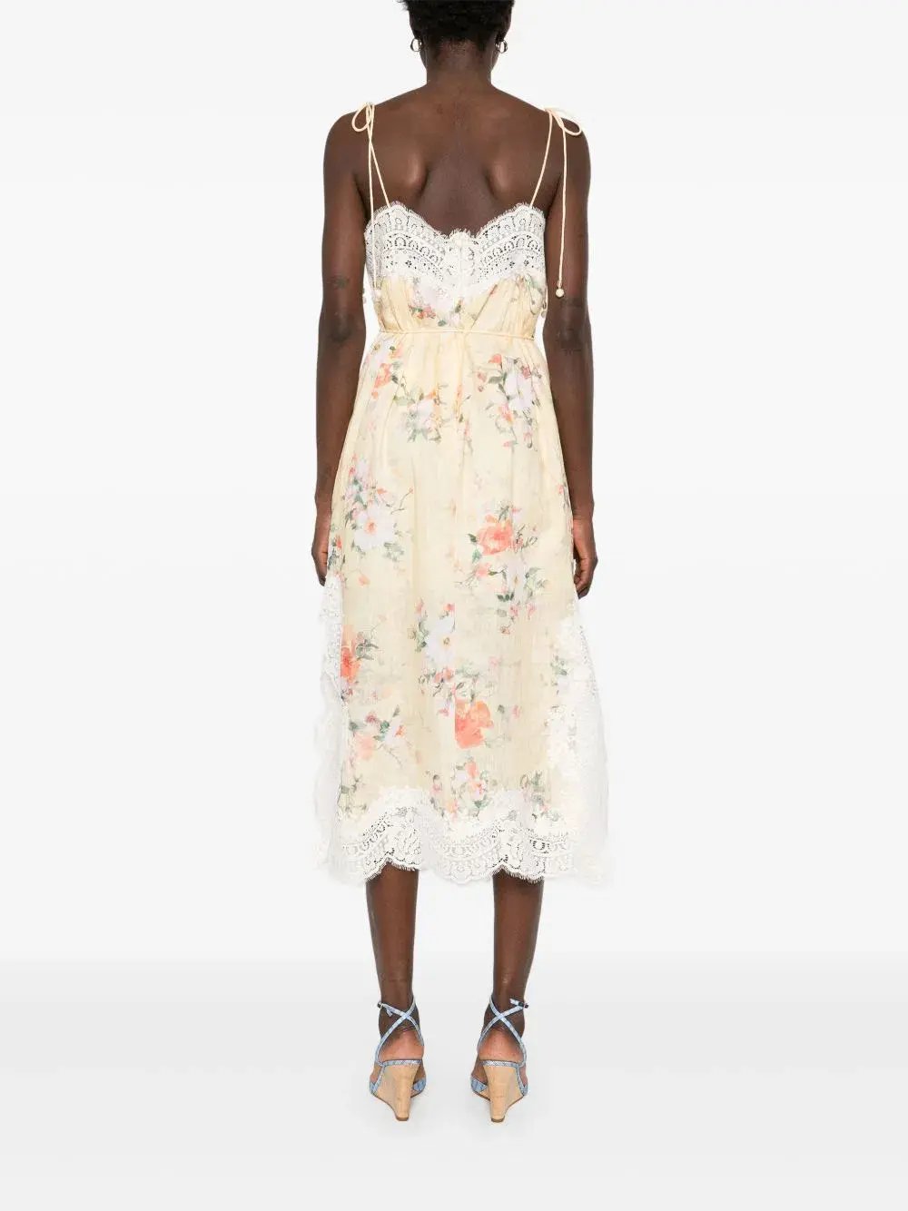 Zimmermann Everley Lace Slip Midi Dress Yellow Size 4 / AU 16 photo 5