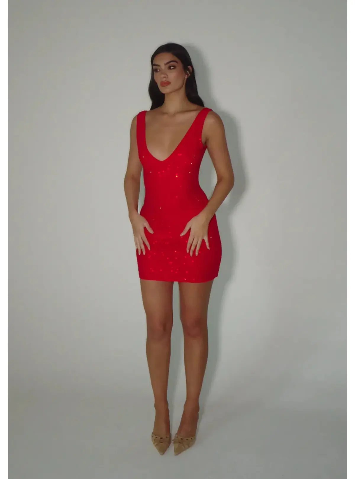 SLA the label Gigi Diamanté Dress Red Size AU 8 photo 4