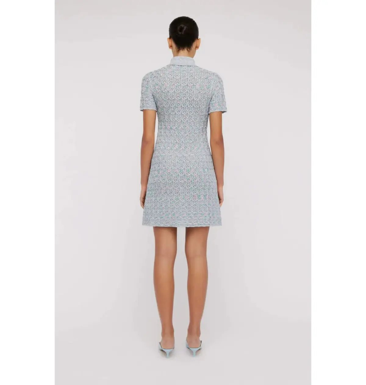 Scanlan Theodore Sparkle Knit Shirt Dress Grey Size AU 8 photo 3
