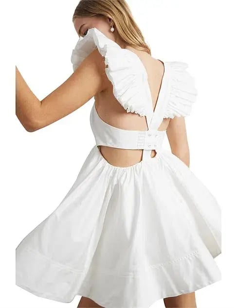 Aje Midsummer Mini Dress White Size 6 photo 3