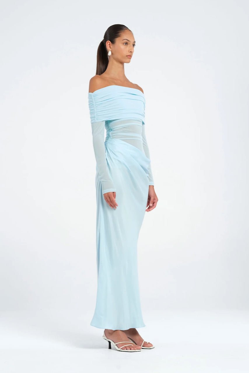 Benni Yasmin Off-Shoulder Maxi Dress - Baby Blue photo 3