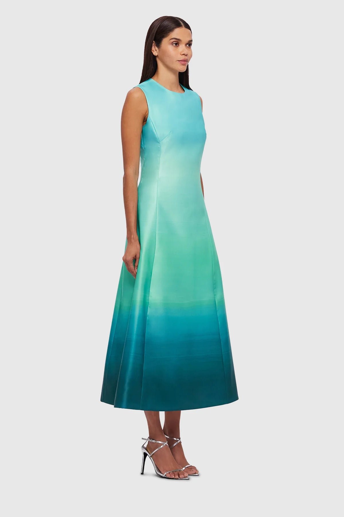 LEO LIN CLEO SLEEVELESS MIDI DRESS - OMBRE AQUA photo 2