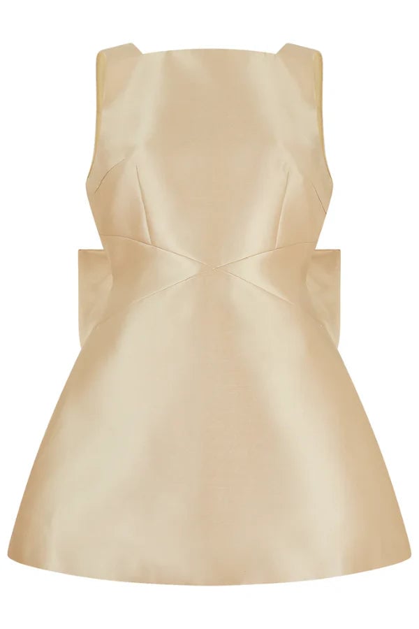 ODD MUSE THE ULTIMATE MUSE BOW DETAILS MINI DRESS - GOLD photo 4