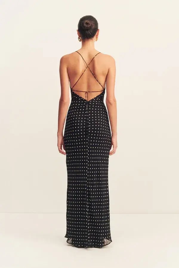 Shona Joy Houston Lace Back Maxi Dress / Polka dot / Size 16 photo 3