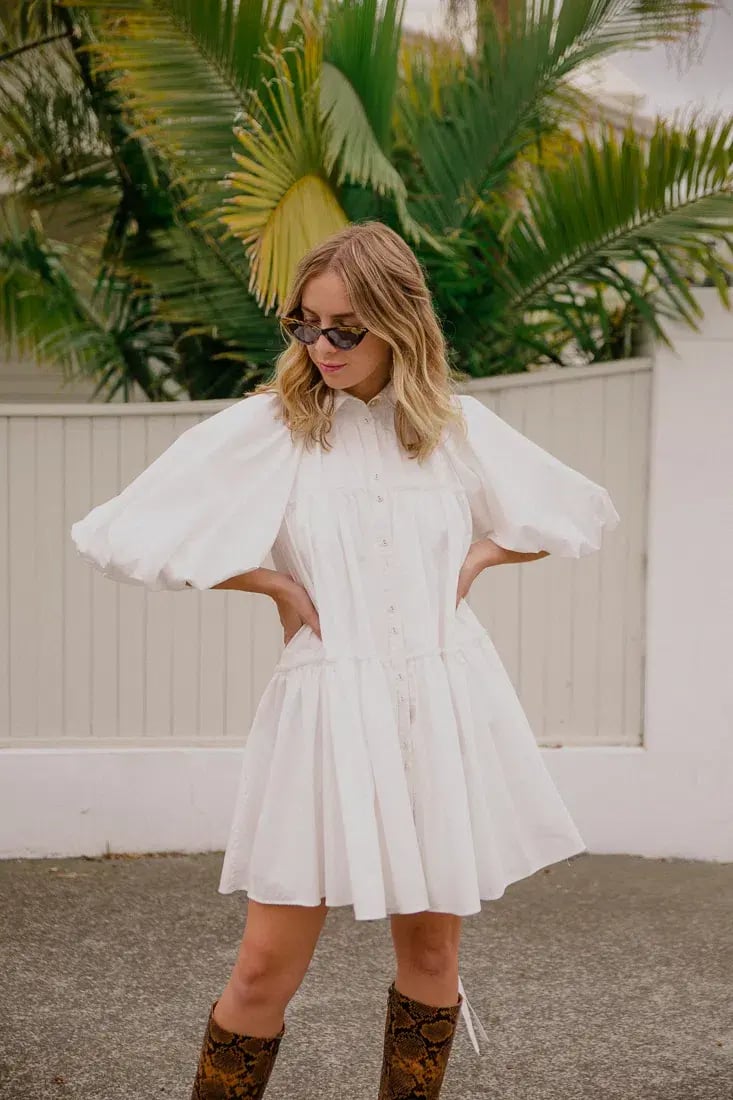 Aje Prima Circle Tiered Mini Dress White Size 12 photo 5