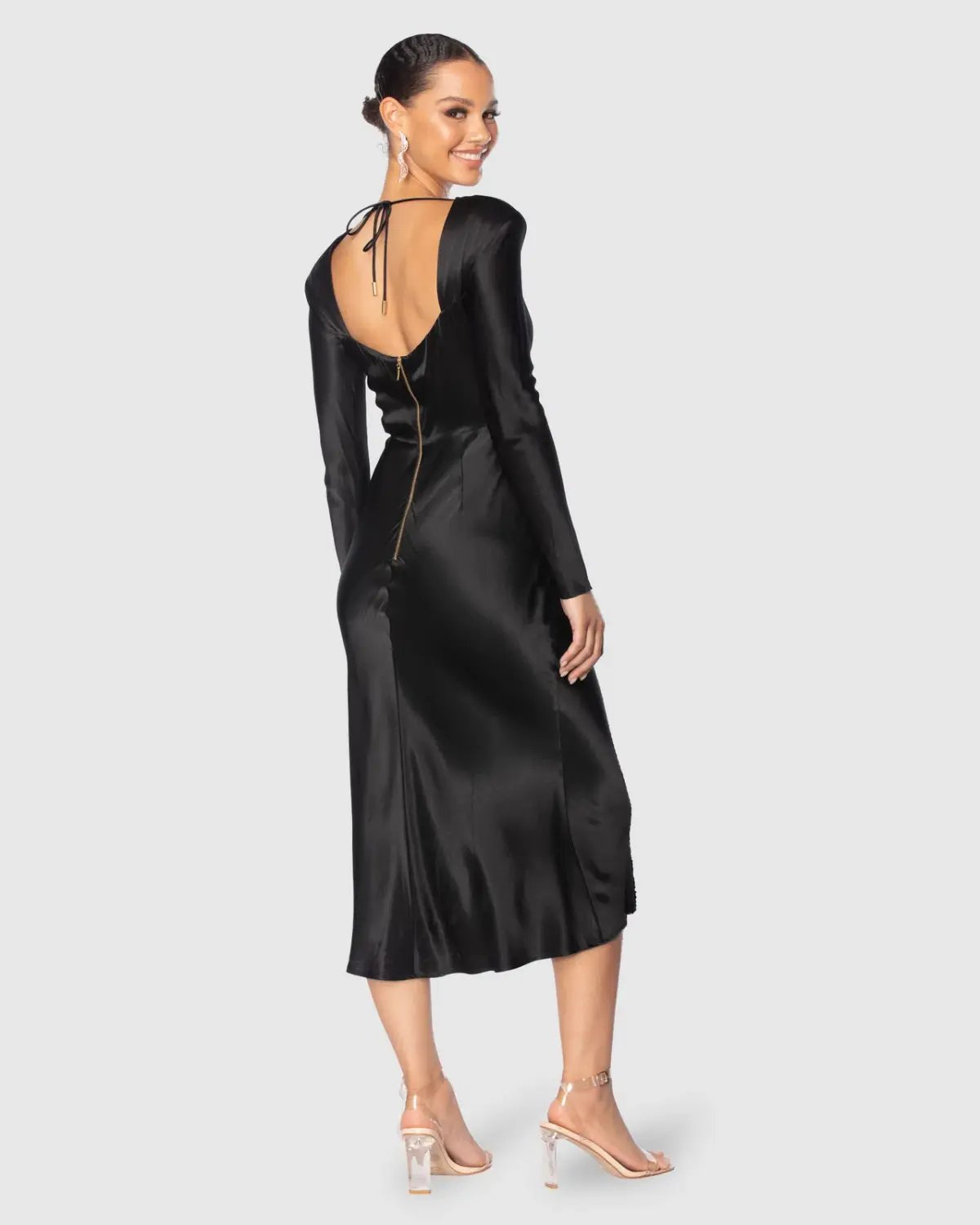 Azzurielle Fondi Midi Dress Black Size 8 photo 4