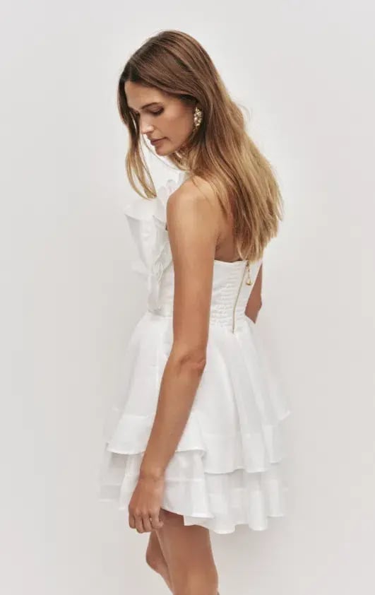Aje Selestia Mini Dress Ivory Size 6 photo 3