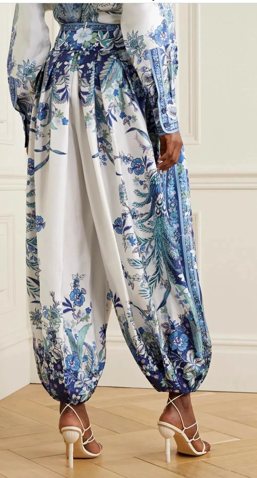 Zimmermann Glassy Pleated Silk Twill Harem Pants Print Size 3 / AU 14 photo 3