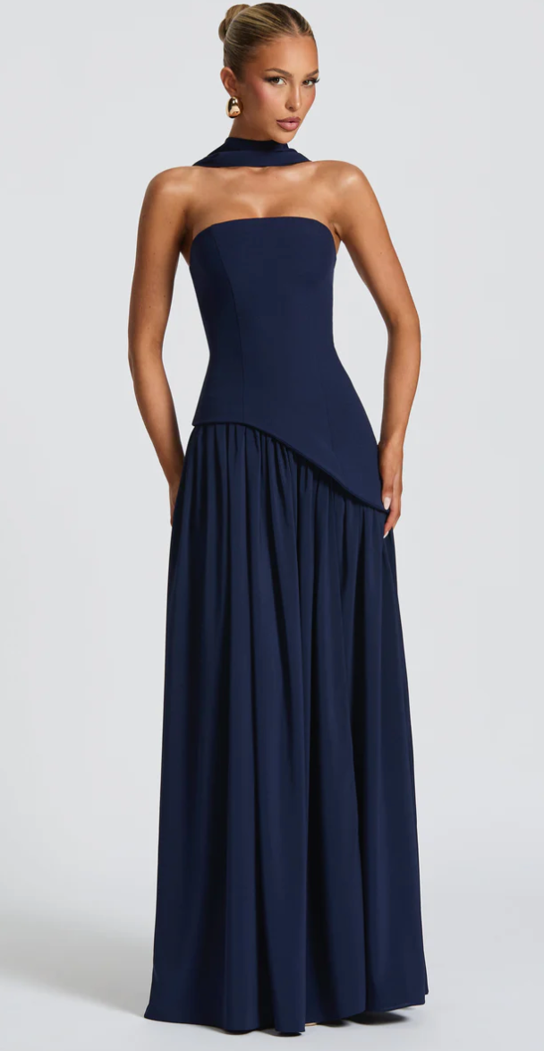 Babyboo Maliyah Maxi Dress - Navy photo 3