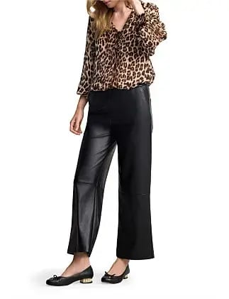 Blue Illusion Faux Leather Cropped Pants in Black Size 8/XS photo 7