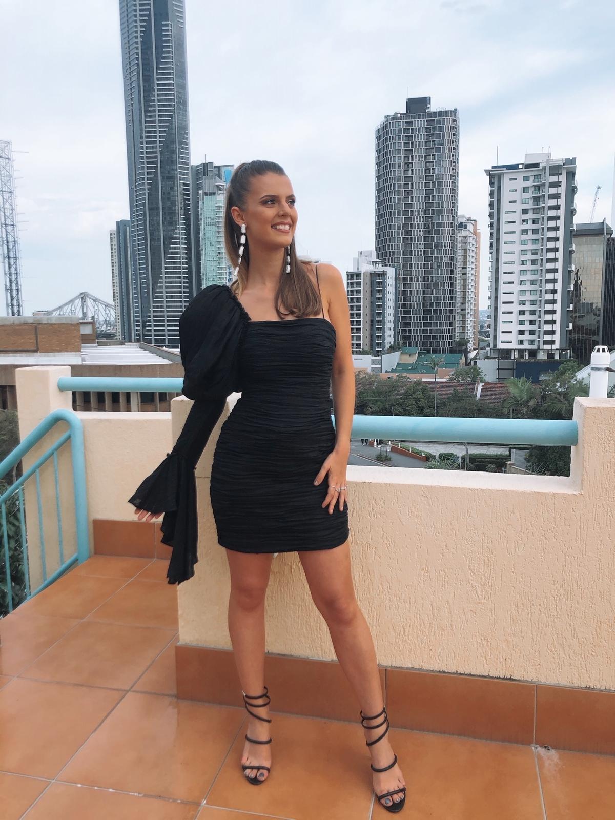 Aje Olearia Mini Dress Black Size 8 photo 5