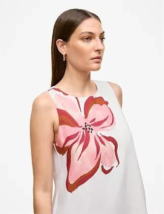 Trenery Peony Linen Sleeveless Column Dress White Size 8 photo 5