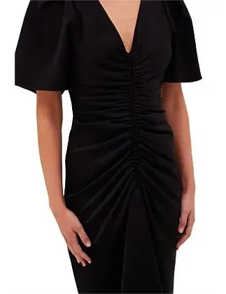 Bianca Spender Black Satin Bellini Dress Size 14 photo 2