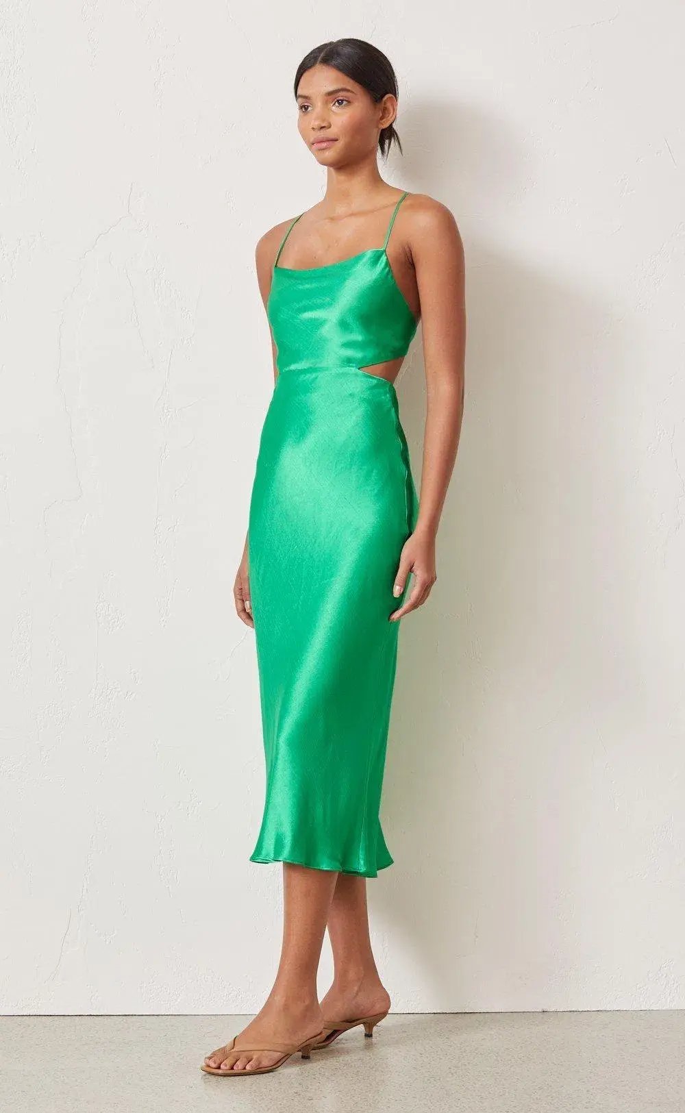 Bec & Bridge Loren Cut Out Midi Dress - Green - Size 10 photo 5