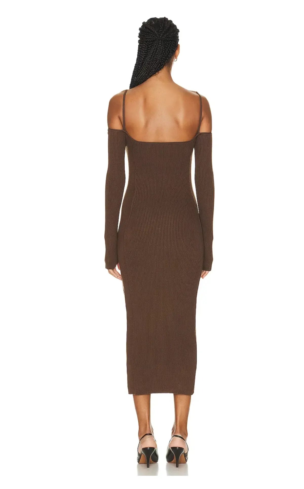 Jacquemus La Robe Sierra Midi Dress Brown Size AU 6 photo 3