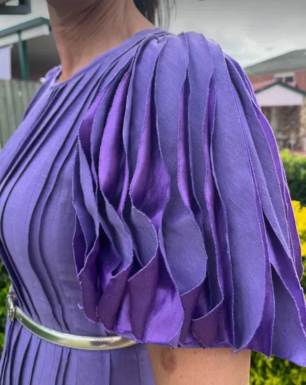 Aje Nova Pleated Midi Dress in Deep Violet Size 6 photo 5