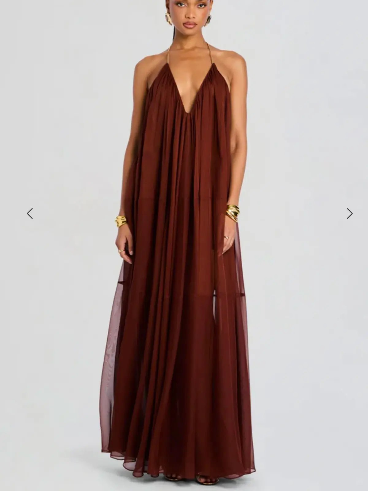 Retrofete arlet chiffon dress chestnut size XS 6 photo 6