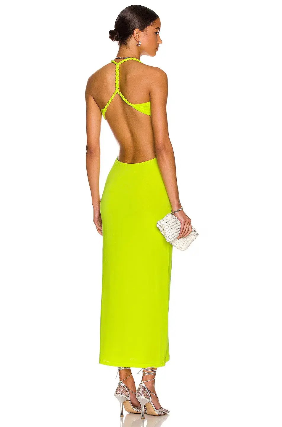 Dion Lee V Neck Rope Dress Acid Yellow Size 8 photo 2