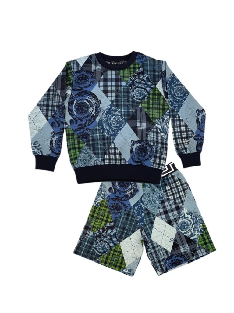 Versace Blue Check Jumper photo 3