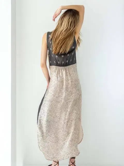 Mes Demoiselle Printed Silk Dress with Tie Front Size 0/AU 8 photo 3