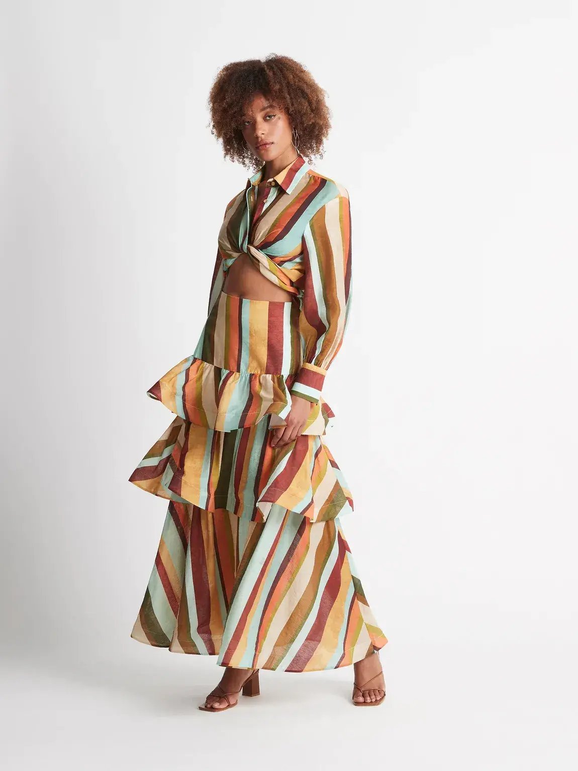 Shieke Lyon Stripe Skirt Multi Print Size 10 photo 2