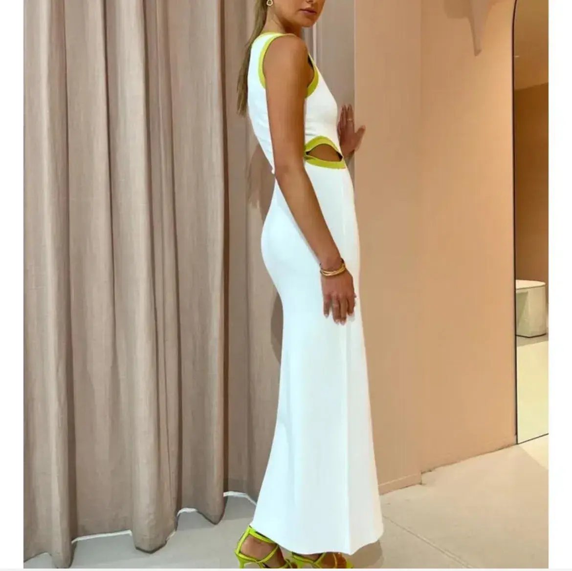 SIR the Label Evalina Cut Out Maxi Dress in Citrus Size 1/8 photo 2