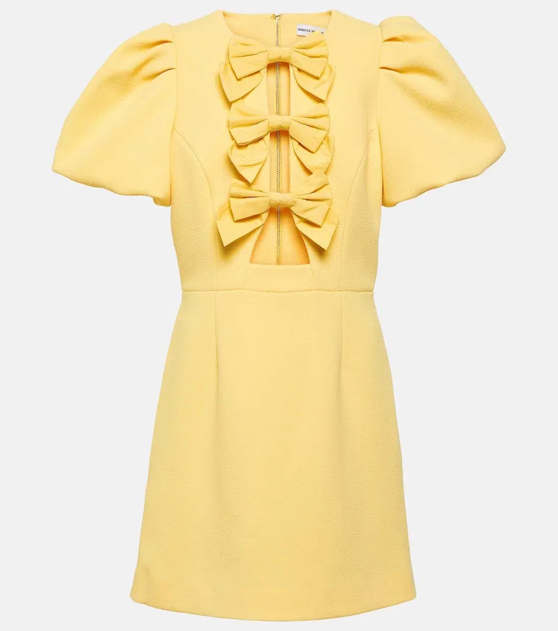 Rebecca Vallance Chloe Bow Mini Dress Yellow Size 10 photo 2