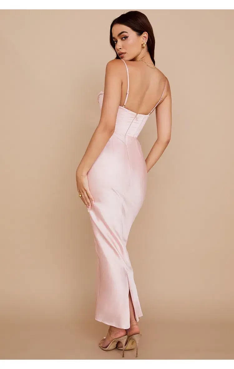 House of CB Charmaine Corset Maxi Dress Blush Pink Size M/AU 10 photo 3