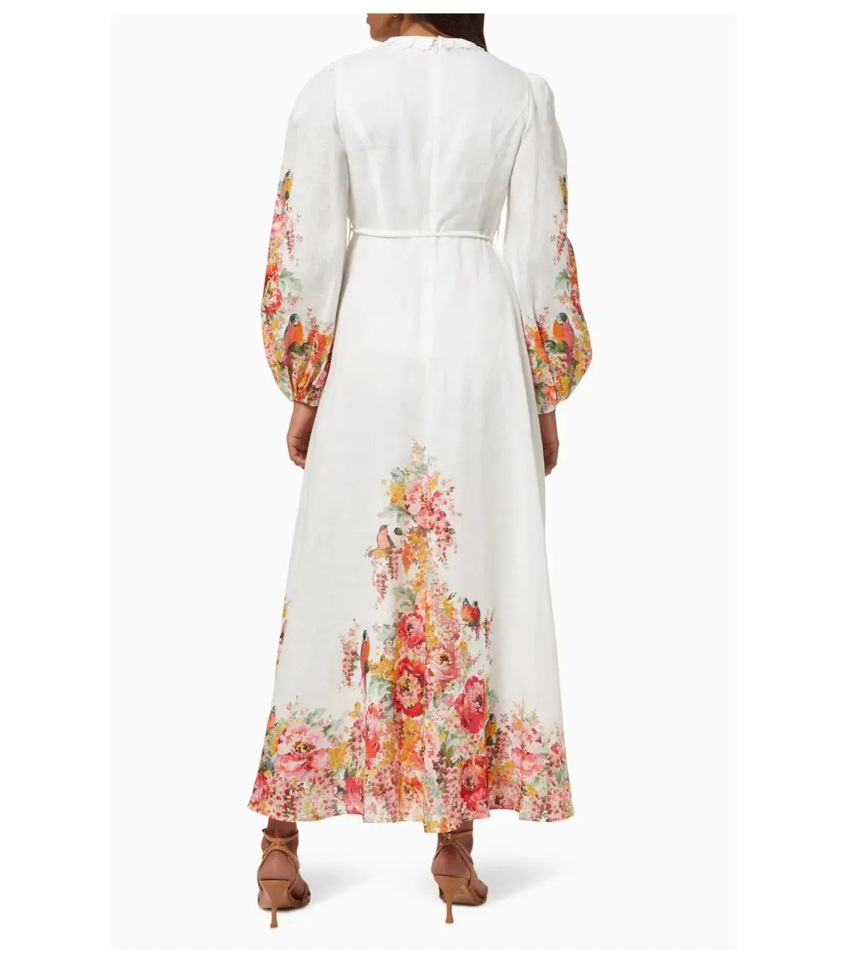 Zimmermann Mae Midi Dress White Floral Size 0 / AU 8 photo 3