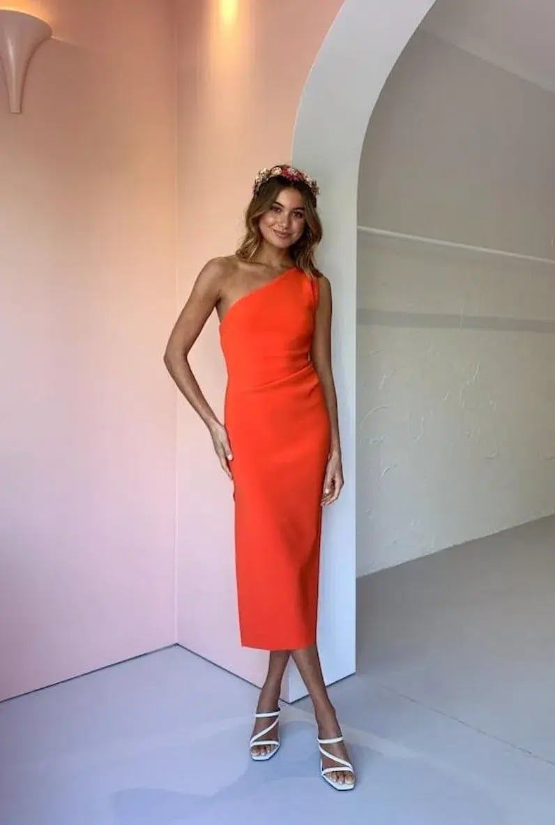 Bec & Bridge Ulla Asym Midi Dress Orange Size 6 photo 4