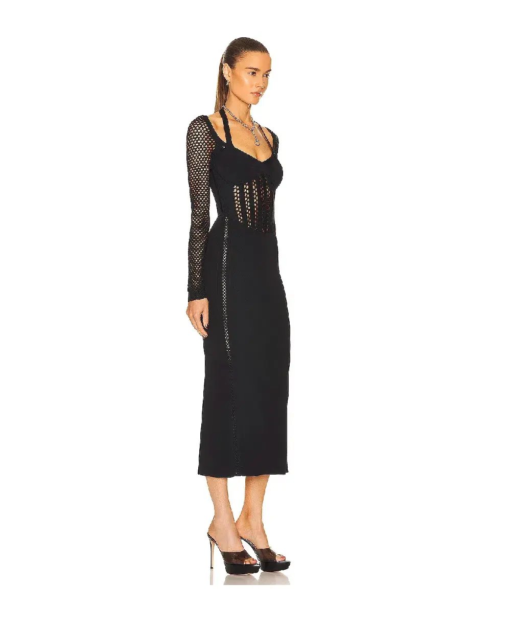Dion Lee Column Corset Dress Black Size 8 photo 2