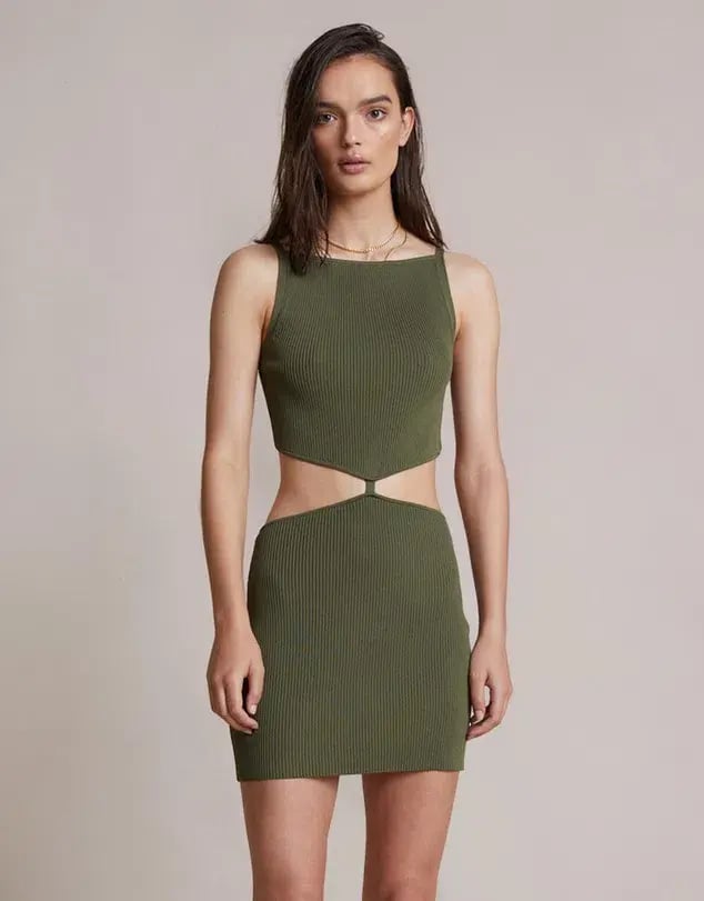 Bec & Bridge Mason Knit Mini Dress Olive Size 8 photo 2