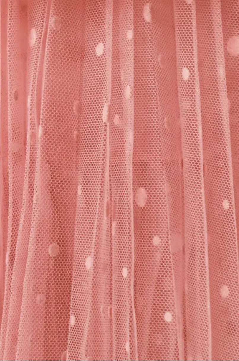 Monique Lhuillier Dotted Tulle Party Dress Bubblegum Pink Size 8 photo 7