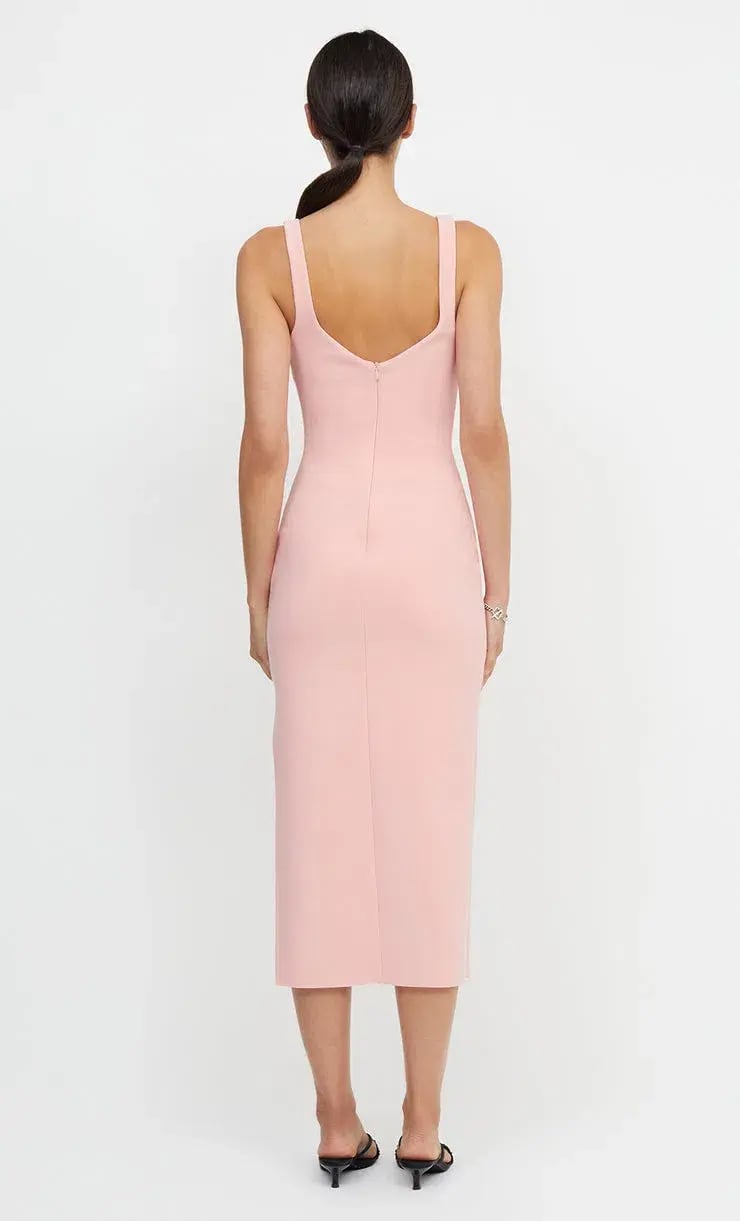 Bec & Bridge Joelle Cut Out Detail Midi Dress in Guava Pink Size 6 photo 4