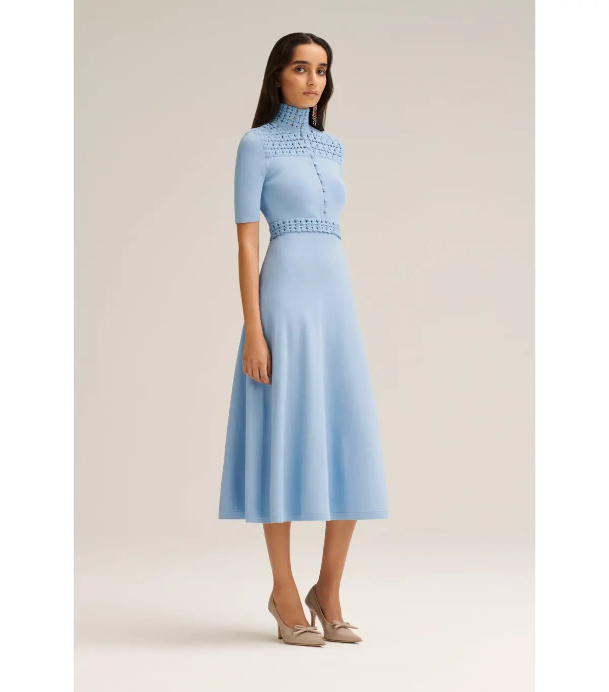 Scanlan Theodore Crepe Knit Daisy Soft Dress Denim Size M / AU 10 photo 2