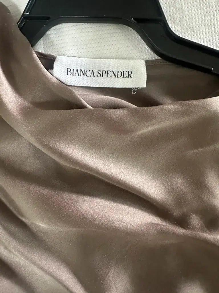Bianca Spender Bronze Silk Roma Gown Size AU 12 photo 5