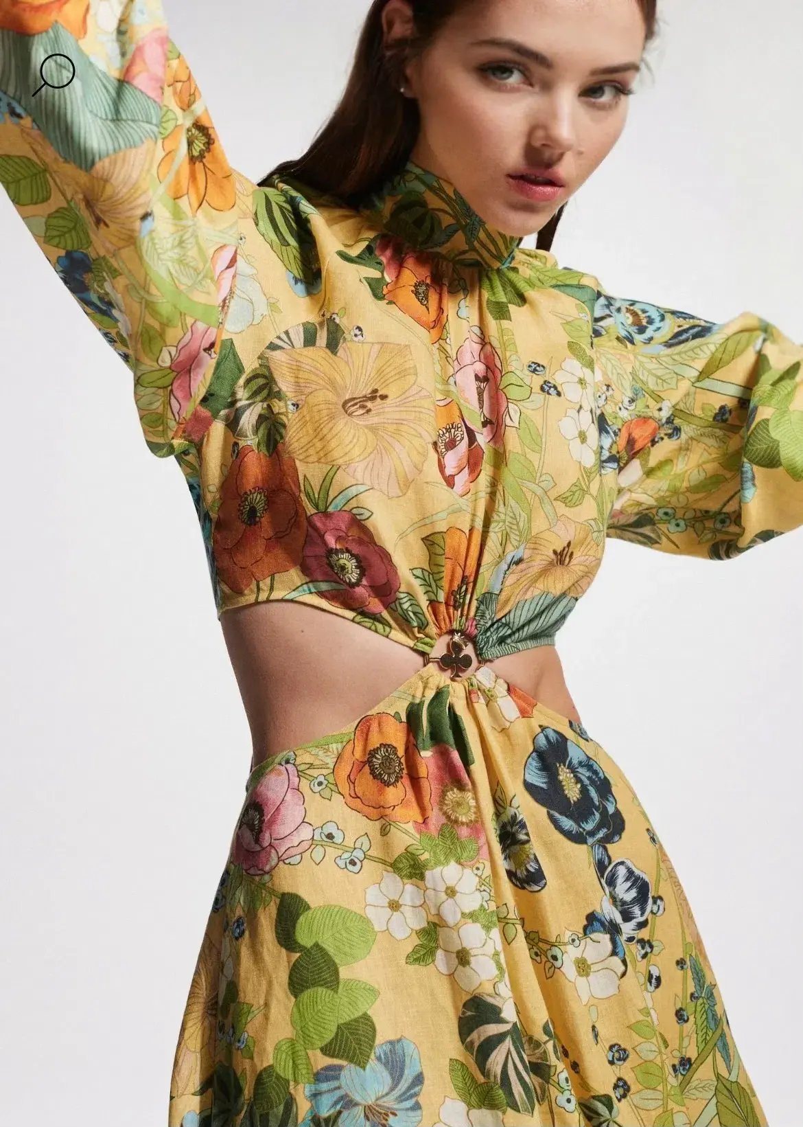 Alemais Cresida Cutout Midi Dress Print Size 10 photo 3