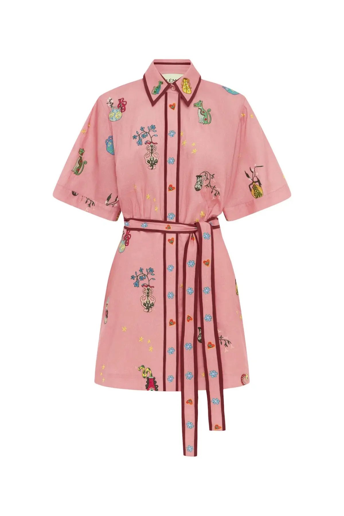 Alemais Timmy Embroidered Mini Dress Pink Size 12 photo 4