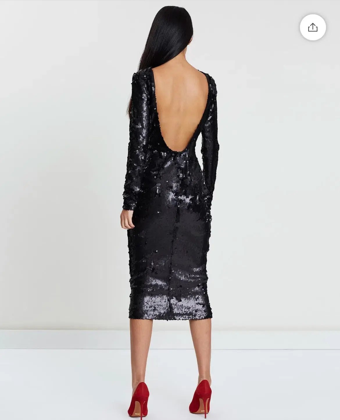 Santina Nicole Sequin Backless Dress Black Size 12 photo 3