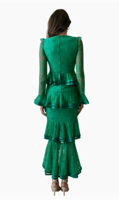 Nicola Finetti Maia Green Dress Sz 10 photo 6
