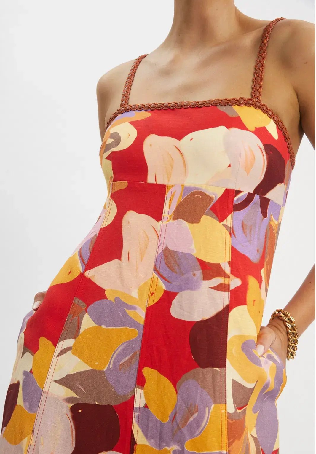 Rebecca Vallance Santiago Midi Dress in Multi Size AU 10 photo 2