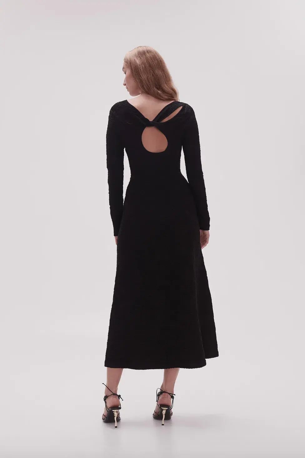 Aje Celeste Twist Knit Midi Dress Black Size M / AU 10 photo 3