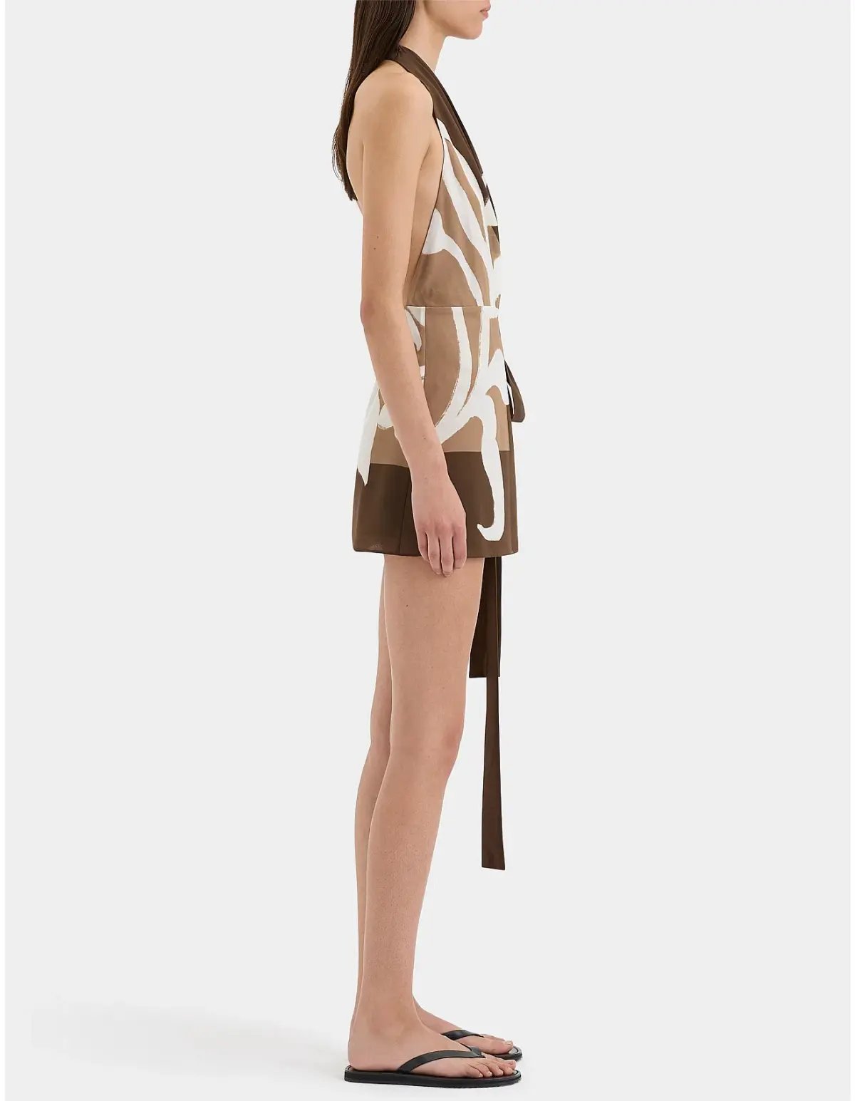 Sir the Label Portia Wrap Mini Dress Chocolate Sorrento Size 6 photo 2