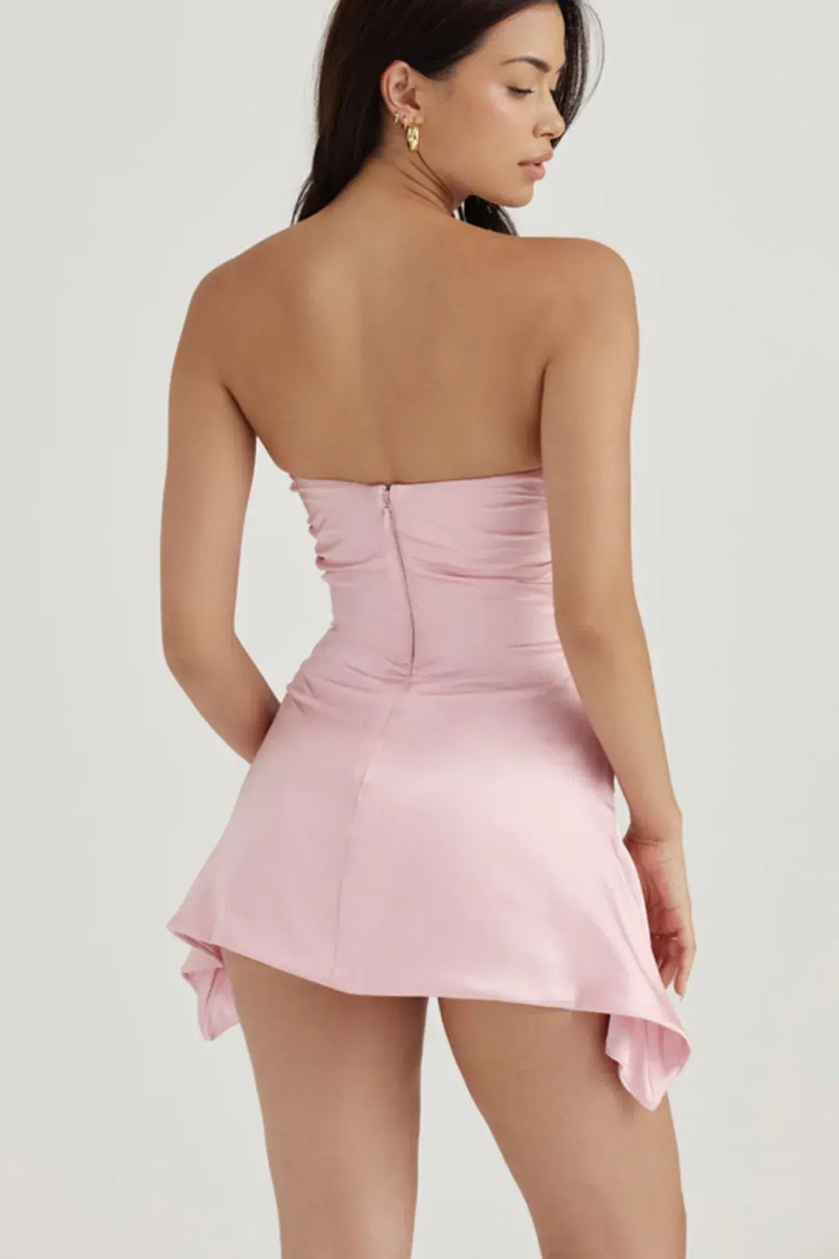 House of CB Jasmine Draped Strapless Corset Mini Dress Rose Pink Size XS photo 2
